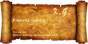 Kapusy Gyula névjegykártya