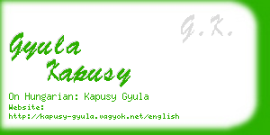 gyula kapusy business card